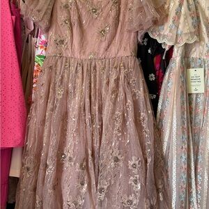 JessaKae Elegant Dress with Floral Embroidery